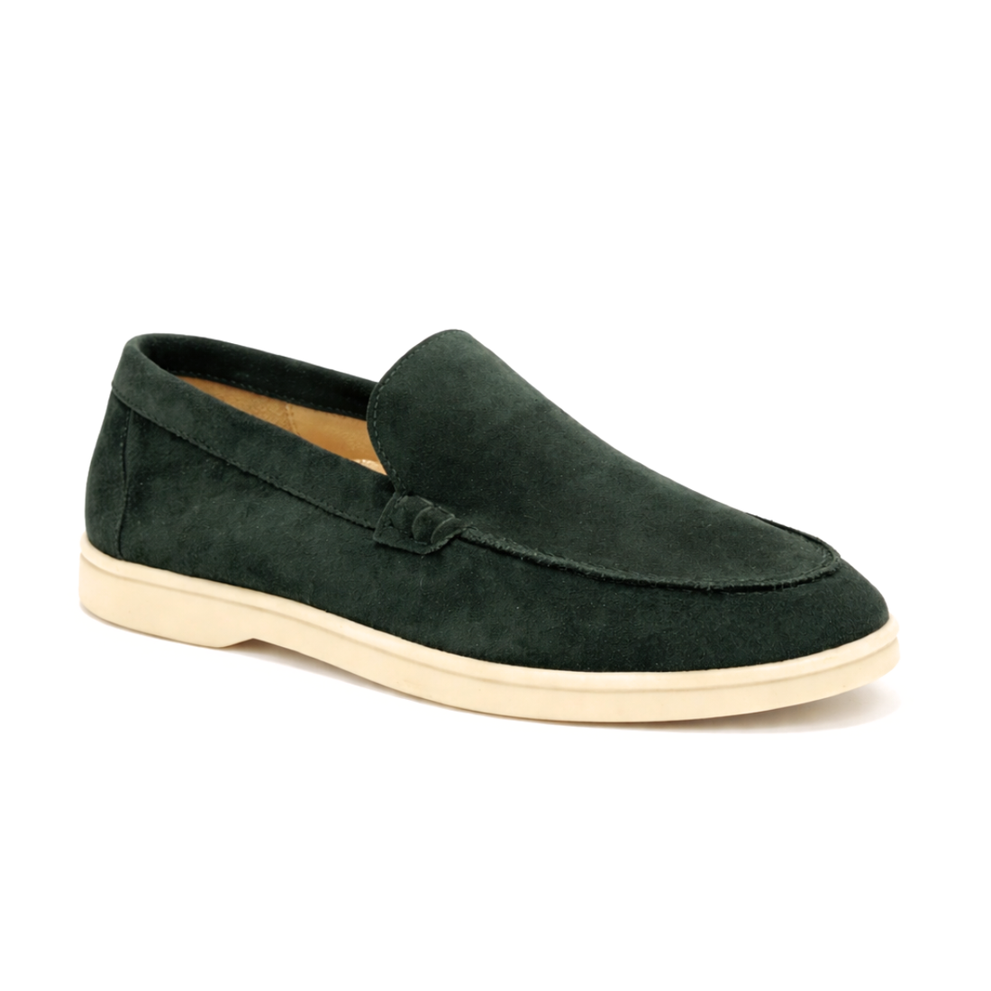 Lunéa Homme - Cuir Daim Vert Sapin