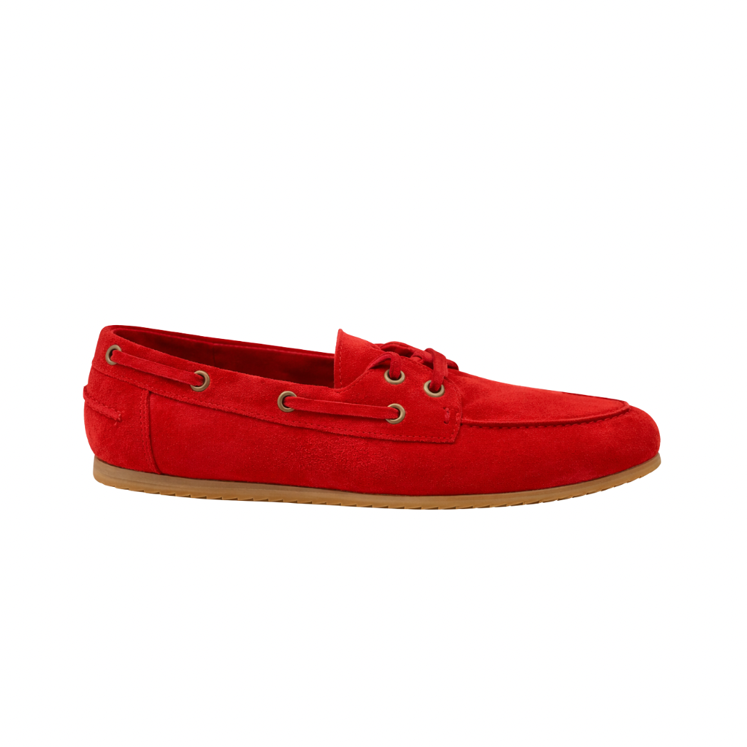 Bateau - Cuir daim Rouge