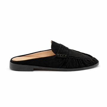 Mule Laurent Femme - Cuir Daim Noir
