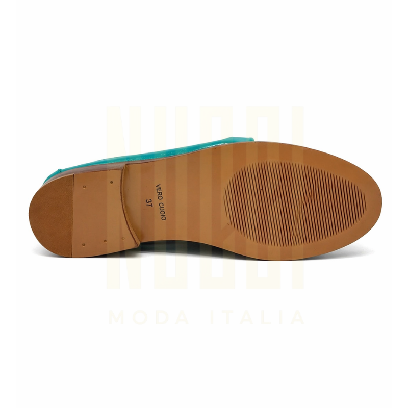 Laurent Femme - Cuir verni Turquoise