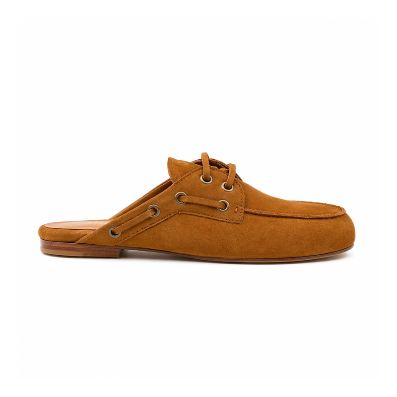 Mule Ibiza Femme - Cuir suède Cognac