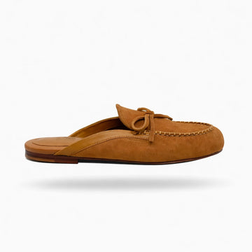 Mule imperiale - Cuir daim Camel Dorato