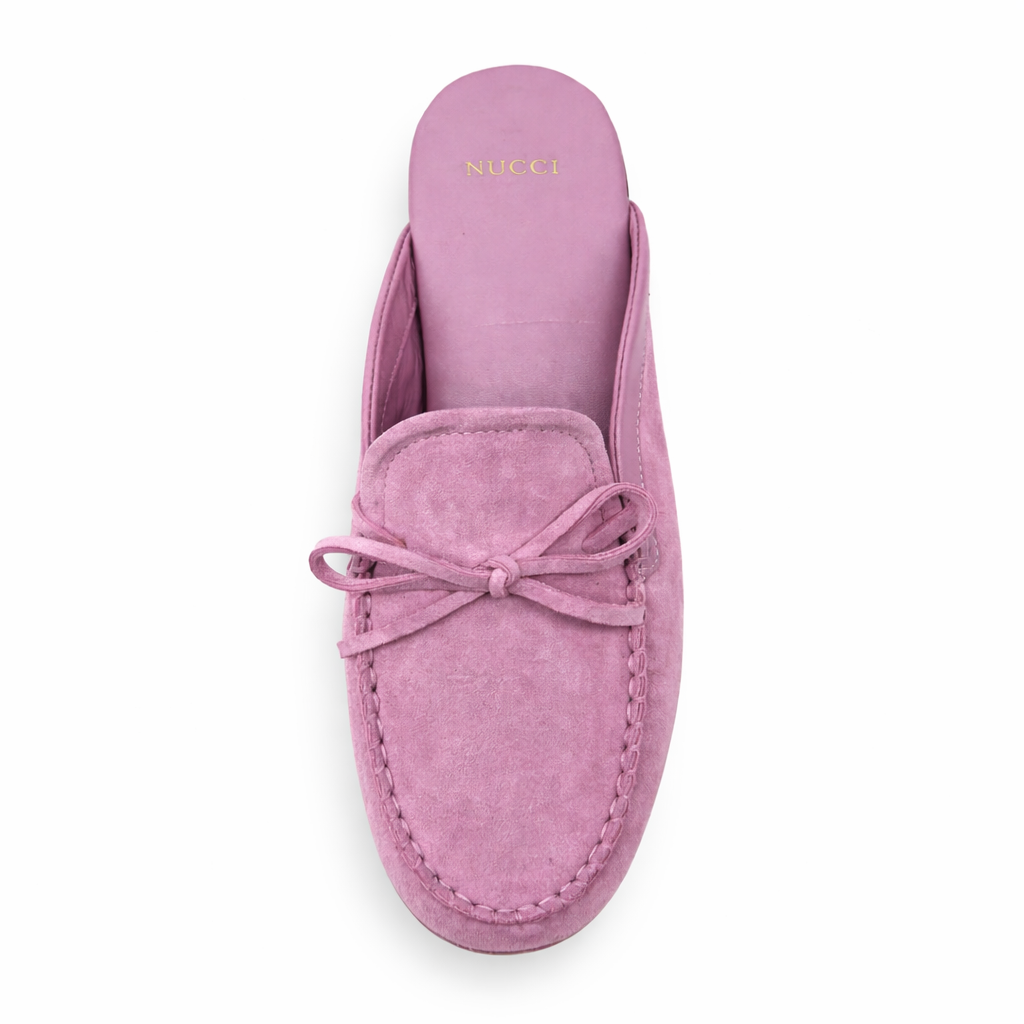 Mule imperiale - Cuir daim Rose lavanda