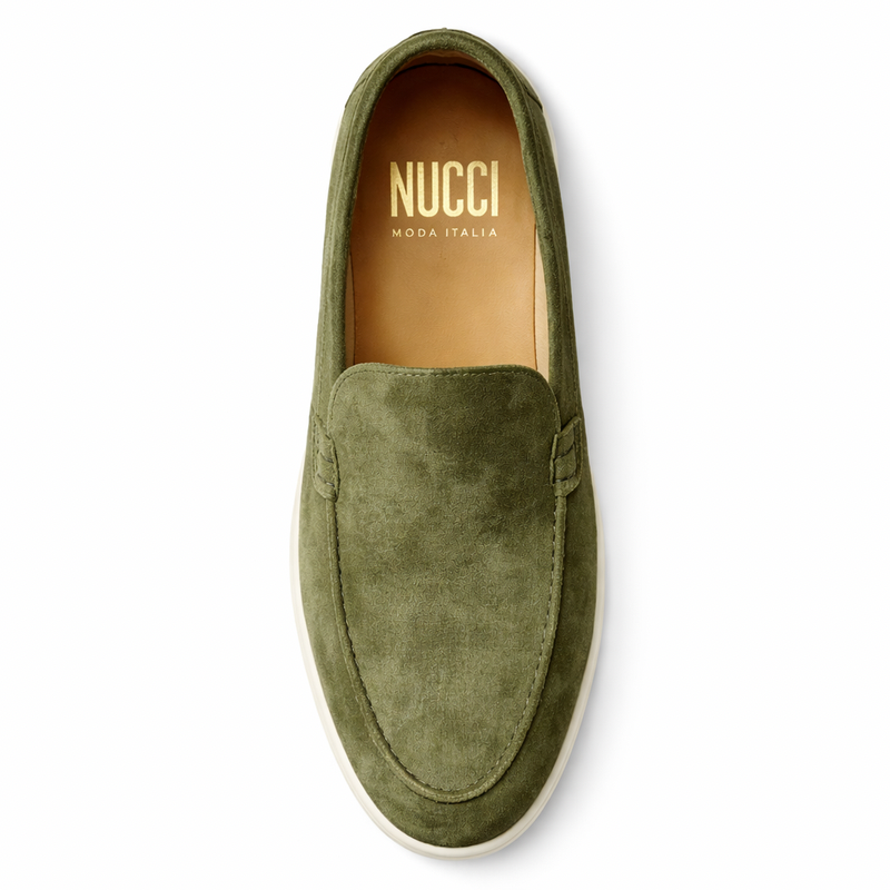 Loréa Homme - Cuir suède Vert kaki