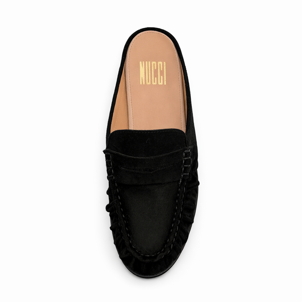 Mule Laurent Femme - Cuir Daim Noir