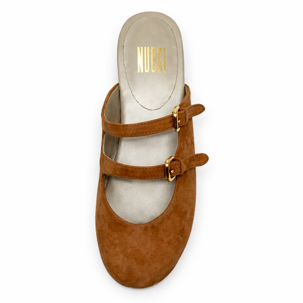 Mule Milano - Cuir Suède Camel
