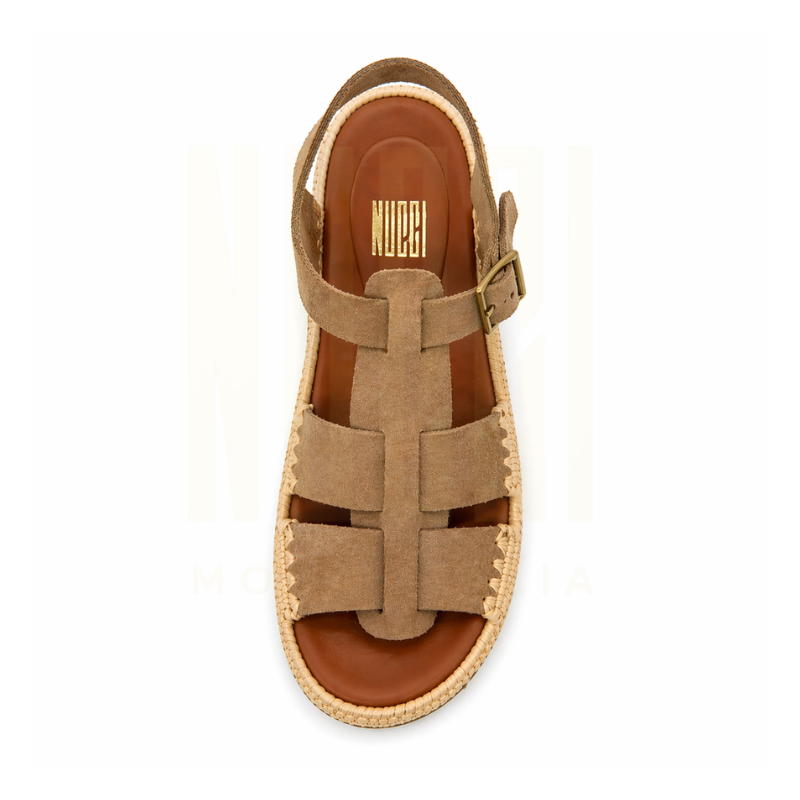 Sandale TERRA Femme - Cuir suède Camel