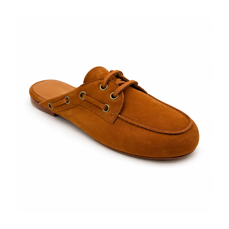 Mule Ibiza Femme - Cuir suède Cognac