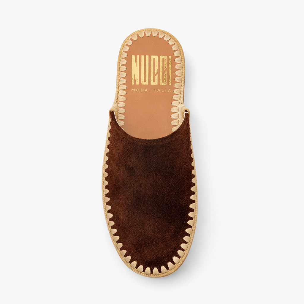 Mule Sablea - Cuir suède Marron