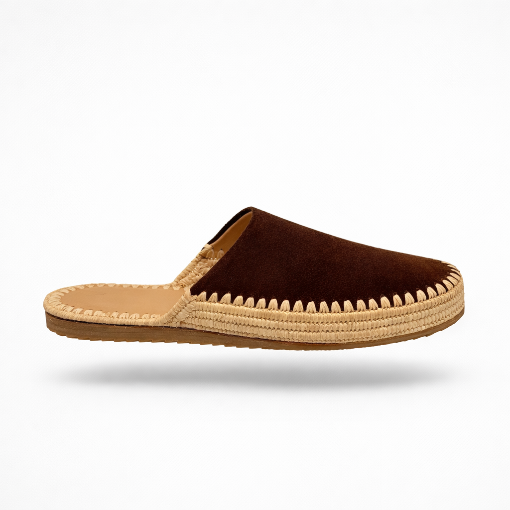 Mule Sablea - Cuir suède Marron