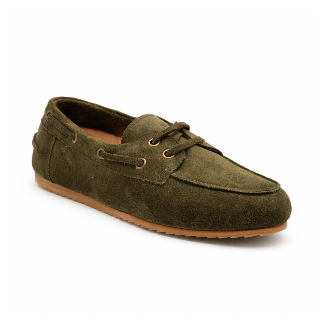 Bateau - Cuir daim kaki