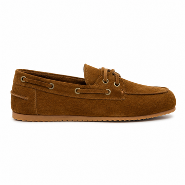 Bateau Femme - Cuir daim camel