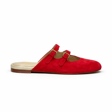 Mule Milano - Cuir Suède Rouge