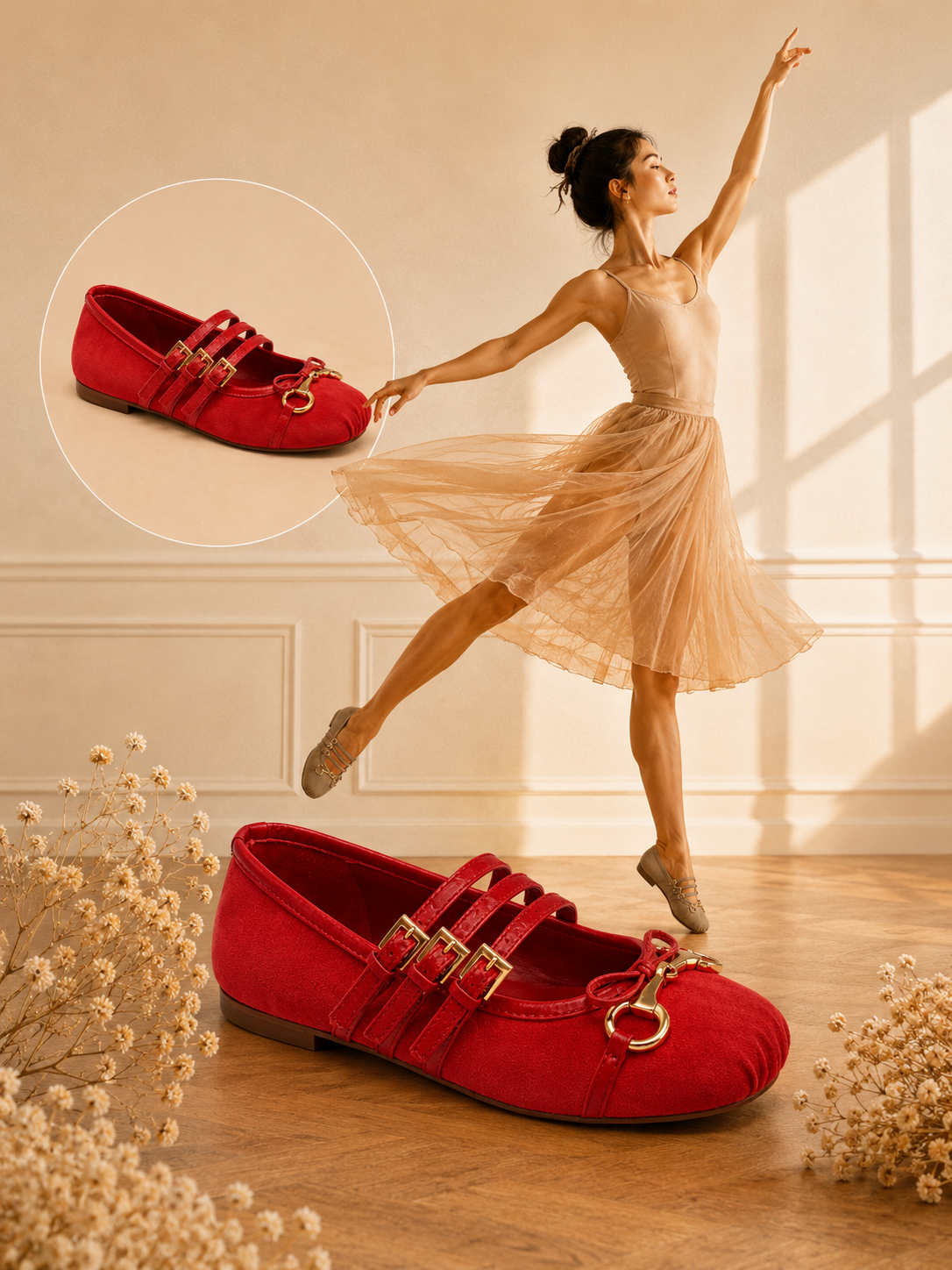Venezia - Cuir Daim Rouge