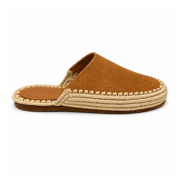 Mule Sablea - Cuir suède camel