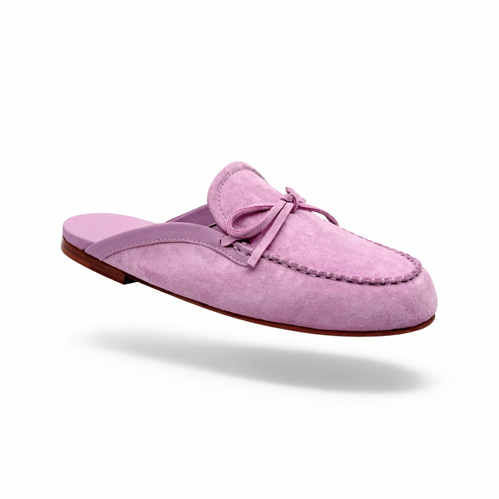 Mule imperiale - Cuir daim Rose lavanda