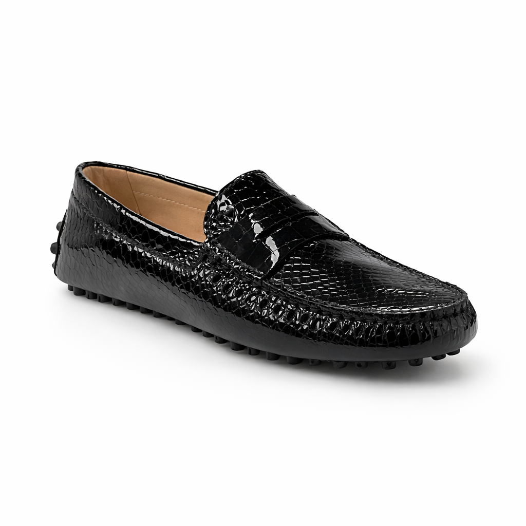 Portofino Femme - Cuir Crocodile Noir