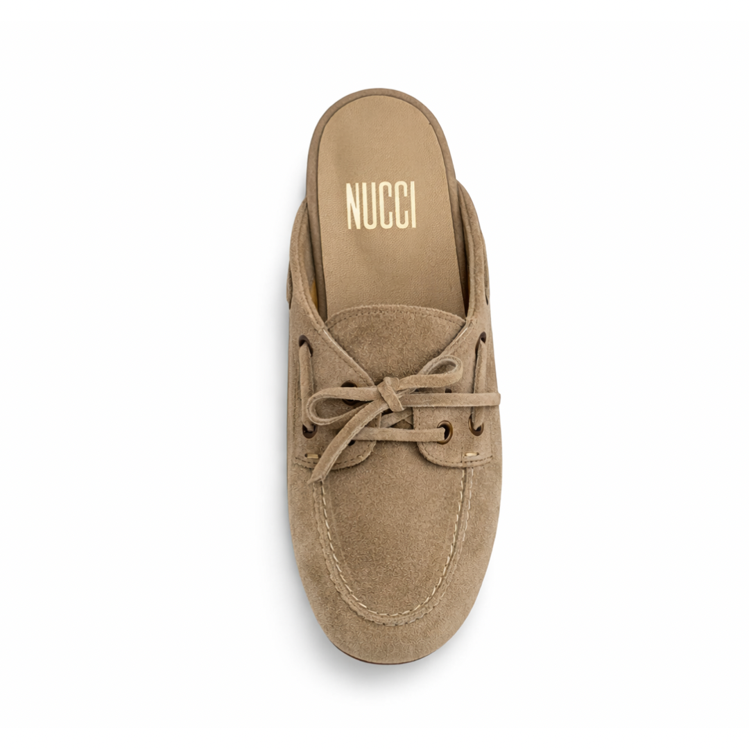 Mule Bateau - Cuir daim sable