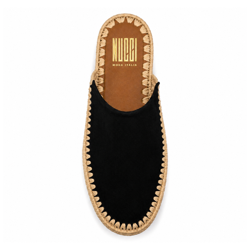Mule Sablea - Cuir suède Noir