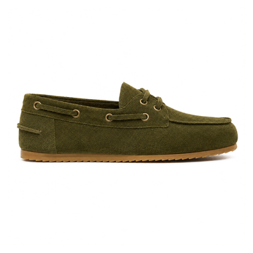 Bateau Femme - Cuir daim kaki