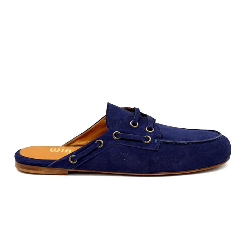 Mule Ibiza Femme - Cuir daim Bleu