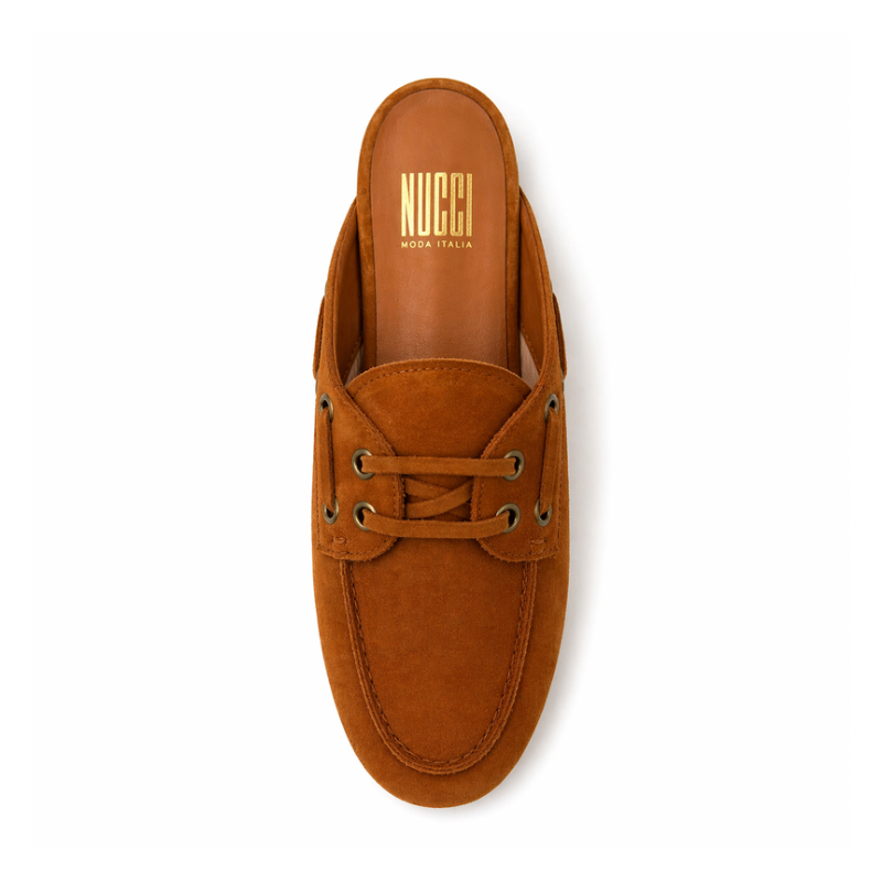Mule Ibiza Femme - Cuir suède Cognac