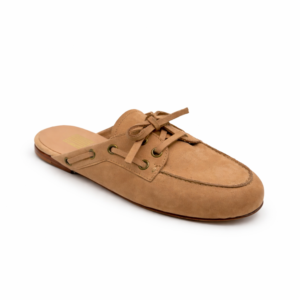 Mule Ibiza - Cuir suède beige