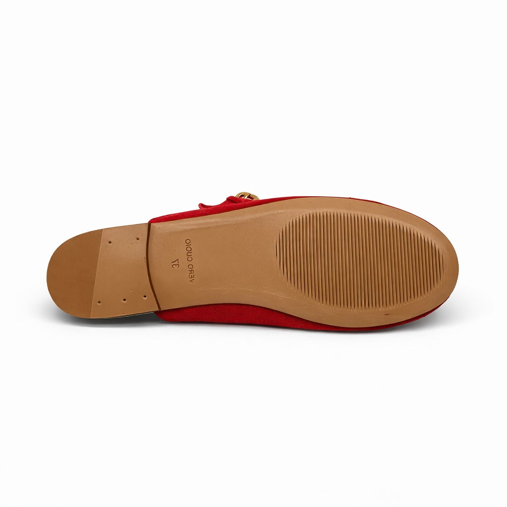 Mule Milano - Cuir Suède Rouge