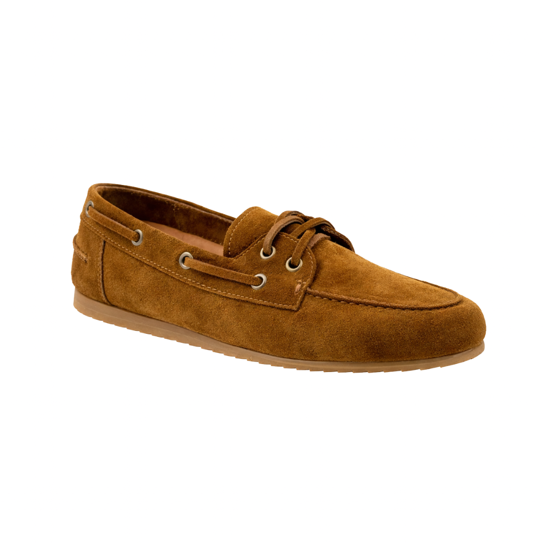 Bateau - Cuir daim camel