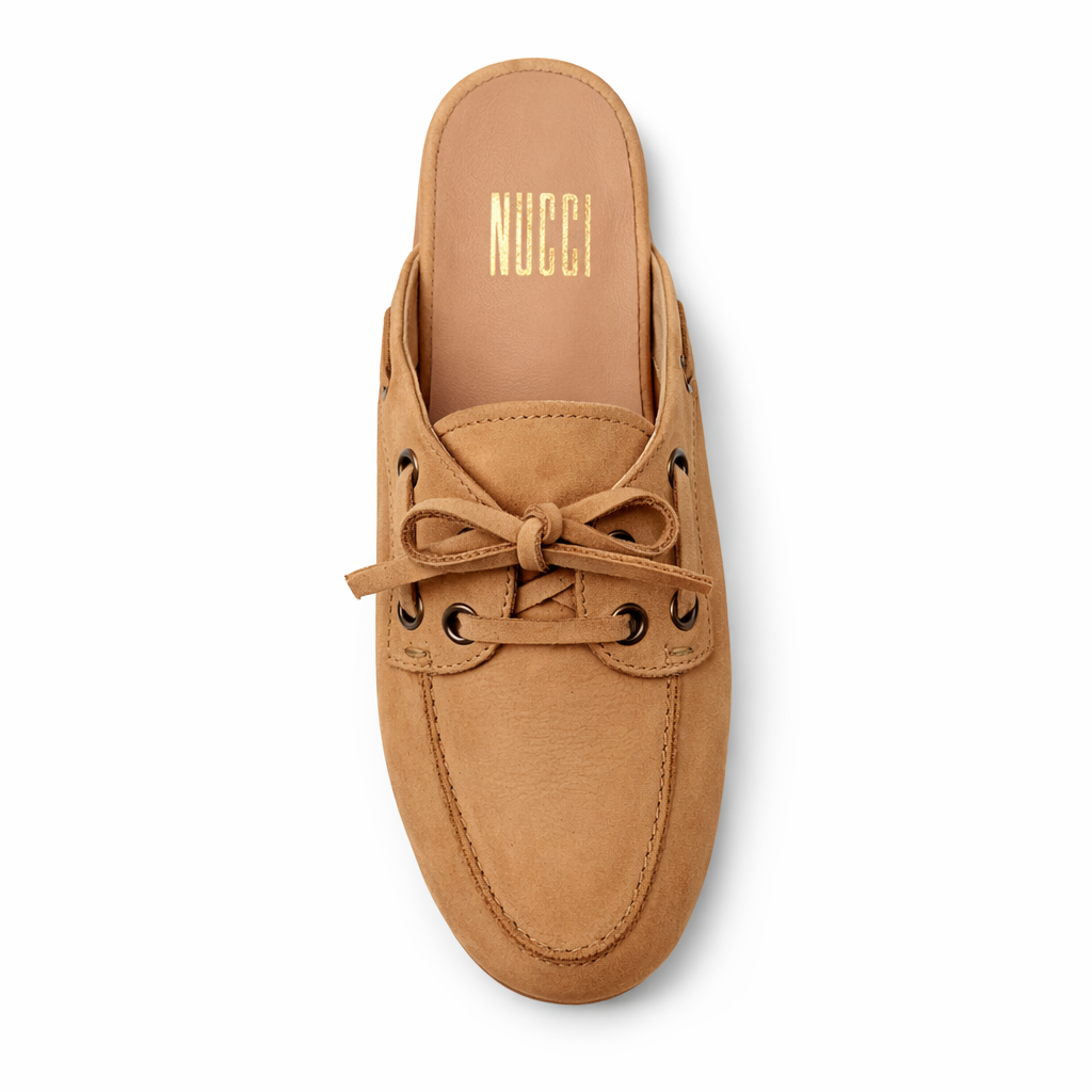 Mule Ibiza - Cuir suède beige