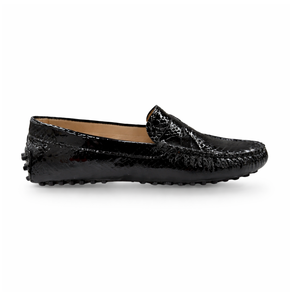 Portofino Femme - Cuir Crocodile Noir