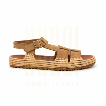 Sandale TERRA Femme - Cuir suède Camel