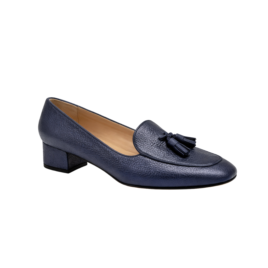 Sophia - Cuir Grainé bleu