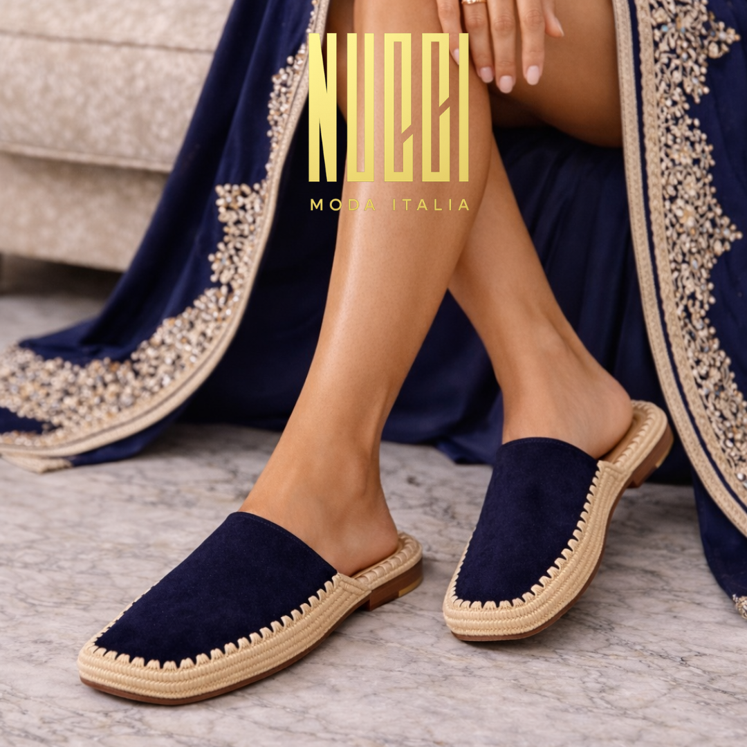 Mule Essenza - Cuir suède Bleu