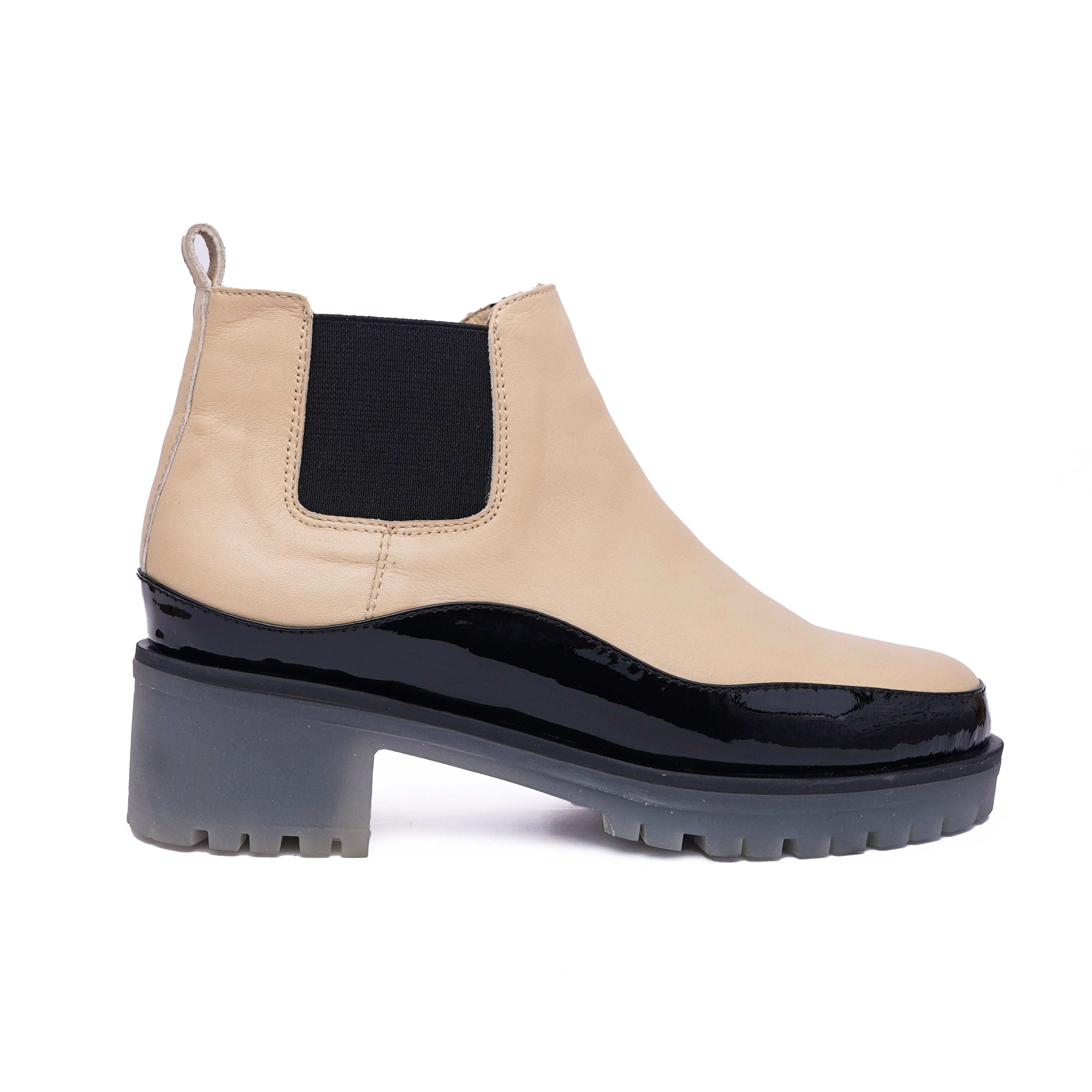 LUCCA - Cuir Noir Beige