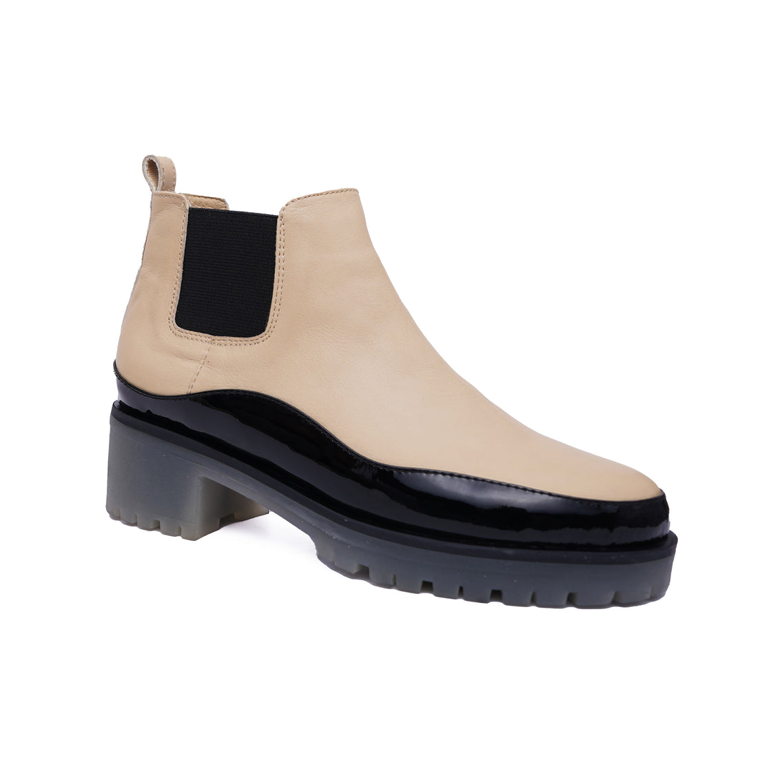 LUCCA - Cuir Noir Beige