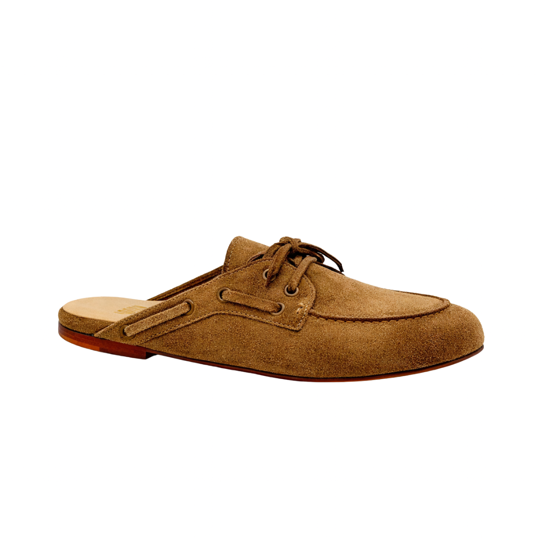 Mule Ibiza - Cuir daim Camel