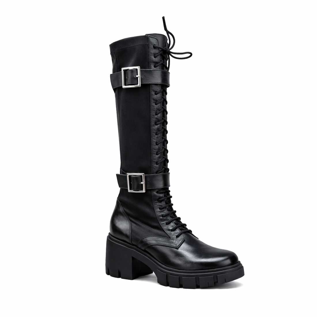 SIGNETTA - Cuir daim lycra Noir