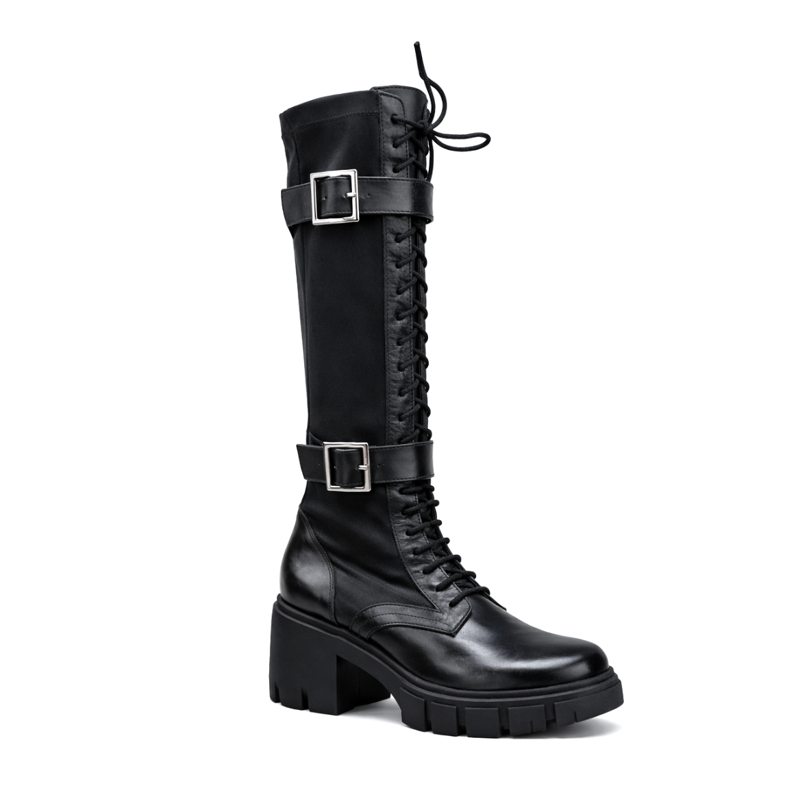 SIGNETTA - Cuir daim lycra Noir