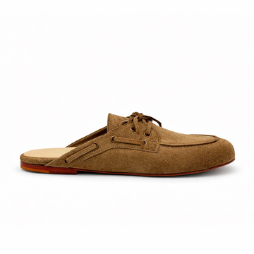 Mule Ibiza - Cuir daim Camel