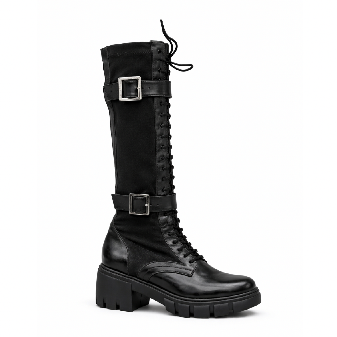 SIGNETTA - Cuir daim lycra Noir
