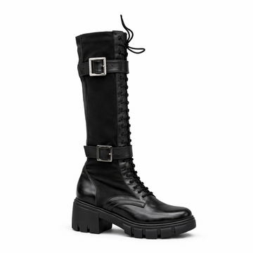 SIGNETTA - Cuir daim lycra Noir