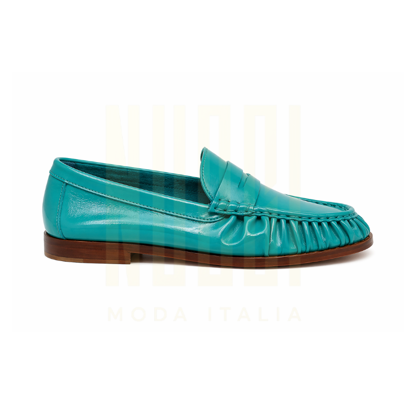 Laurent Femme - Cuir verni Turquoise