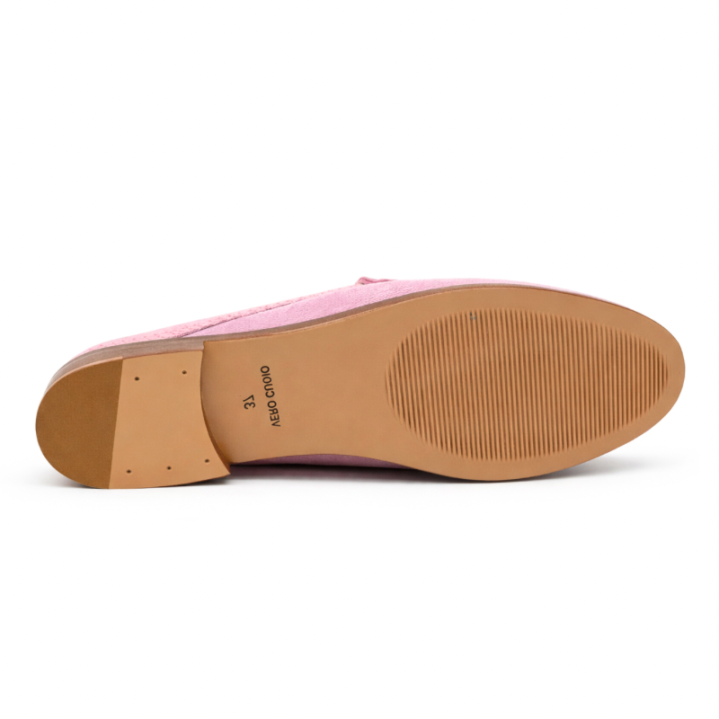 Mule Lumia Femme - Cuir croco & daim Rose lavanda