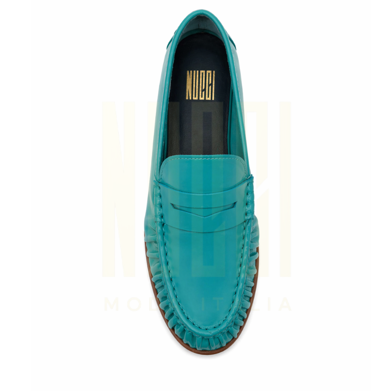 Laurent Femme - Cuir verni Turquoise