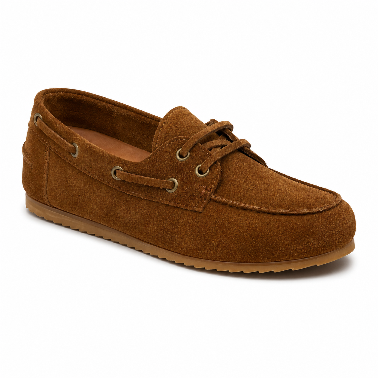 Bateau Femme - Cuir daim camel