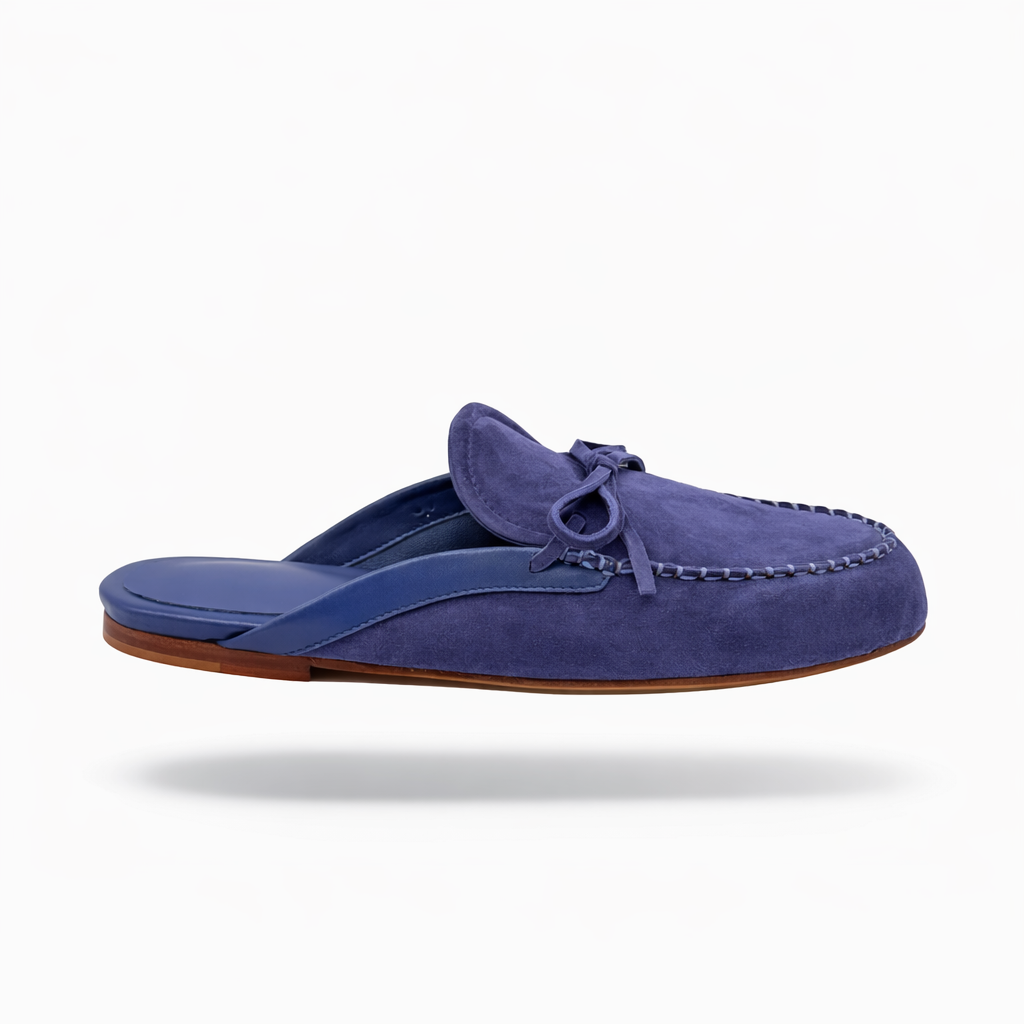 Mule imperiale - Cuir daim Blu notte