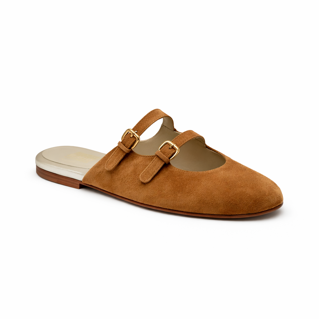 Mule Milano - Cuir Suède Camel