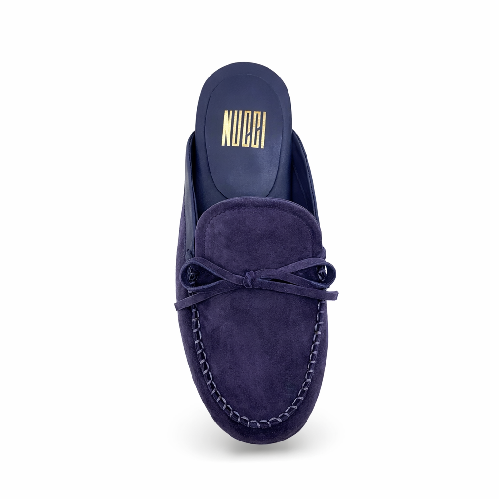 Mule imperiale - Cuir daim Blu notte