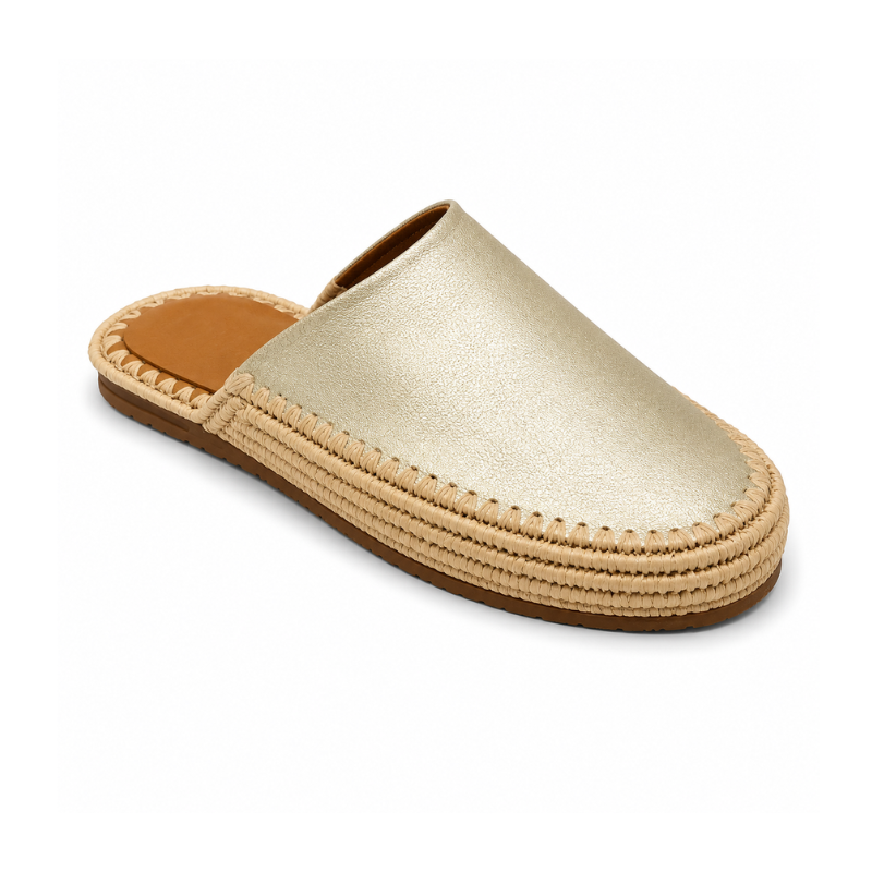 Mule Sablea - Cuir Or Champagne